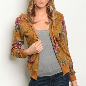 New Junior's Cute Boutique floral print hoodie
